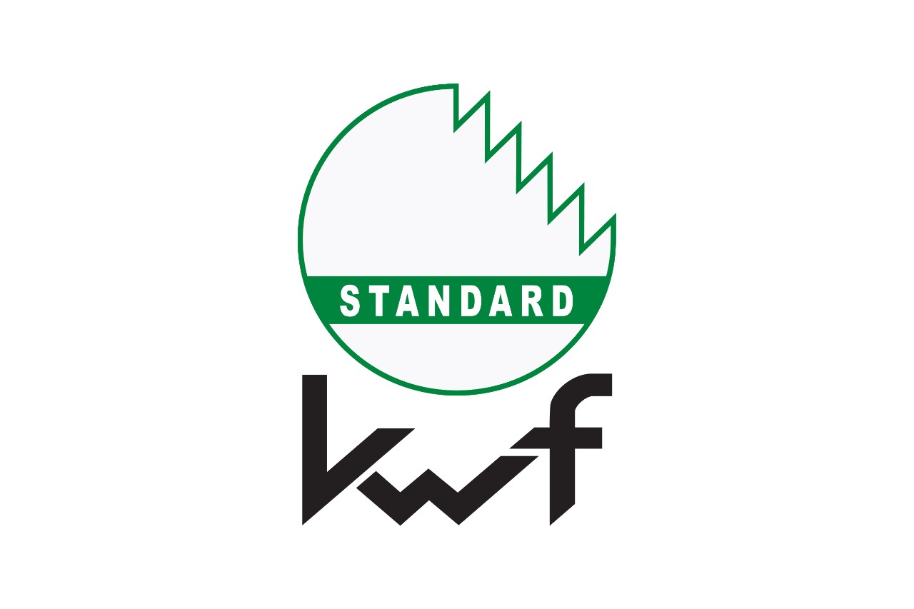 Okrugli beli logotip sa zelenim obodom za KFW-Standard