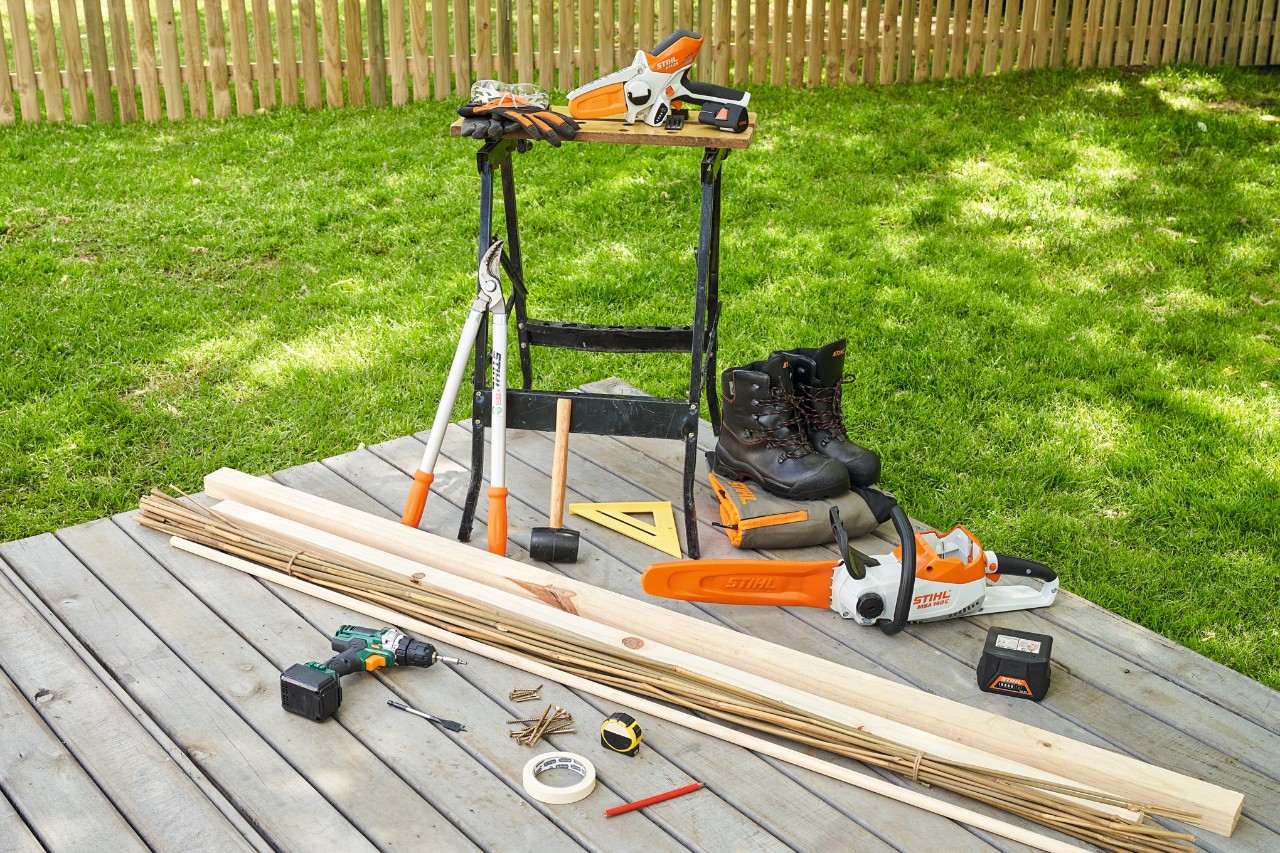 Baterijska motorna testera STIHL MSA 140, baterijski sekač GTA 26 i drugi materijal i alat za izgradnju zaklona